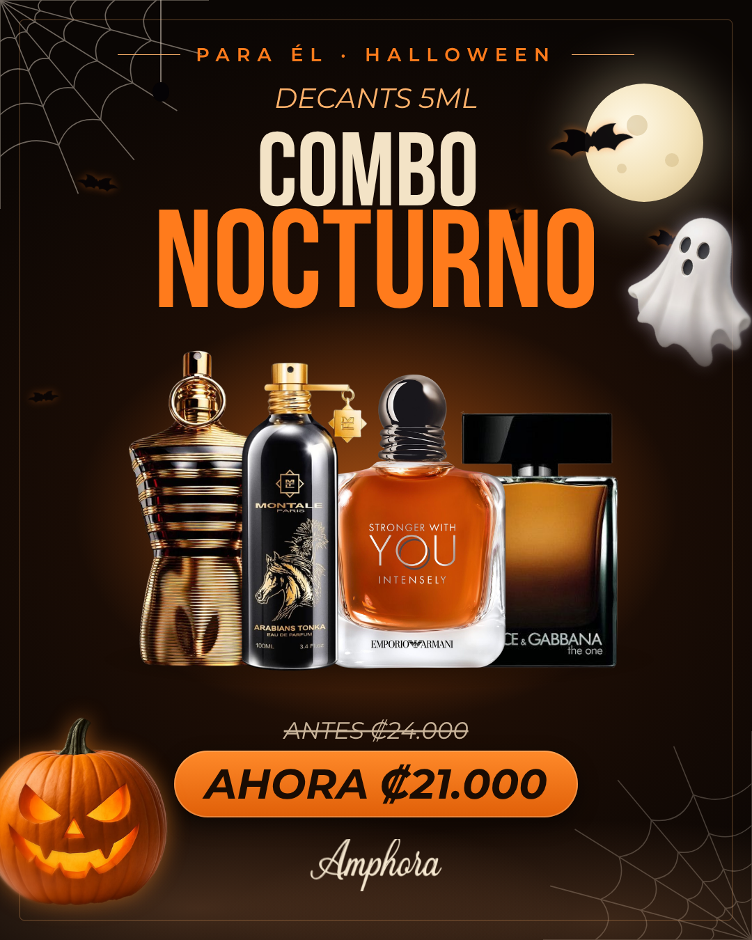 Combo Nocturno Para él · Halloween: 4 decants de 5 ml