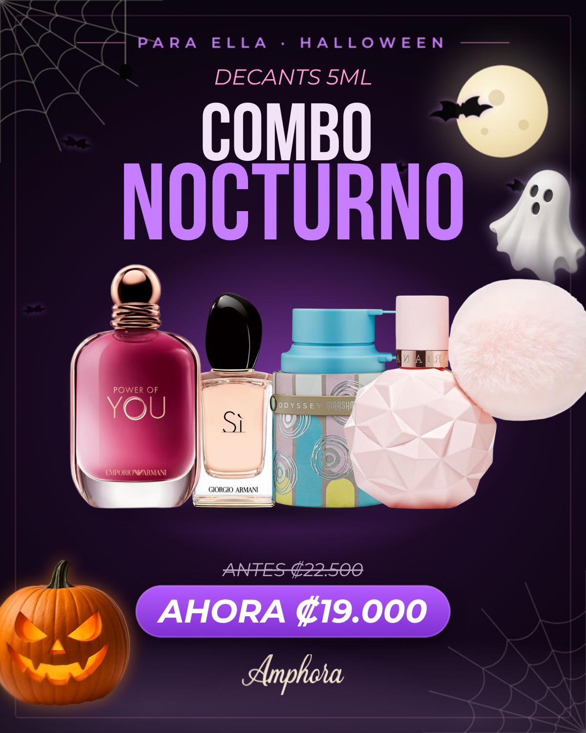 Combo Nocturno Para ella · Halloween: 4 decants de 5 ml
