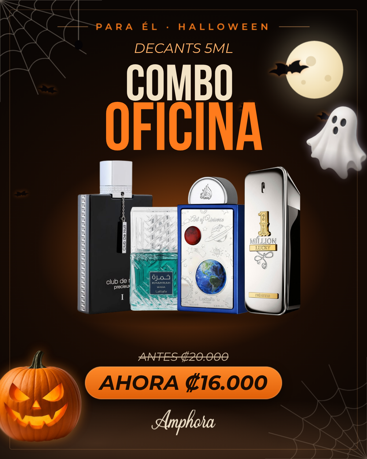 Combo Oficina Para él · Halloween: 4 decants de 5 ml