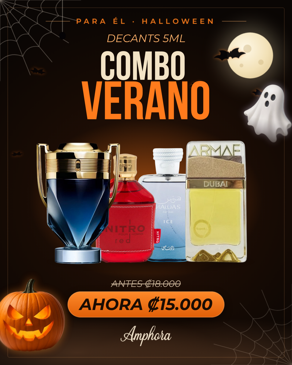 Combo Verano Para él · Halloween: 4 decants de 5 ml